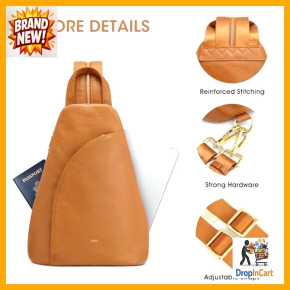 Top Grain Leather Sling Bag Crossbody Backpack RFID Blocking Travel Daypack main image 5
